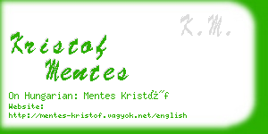 kristof mentes business card